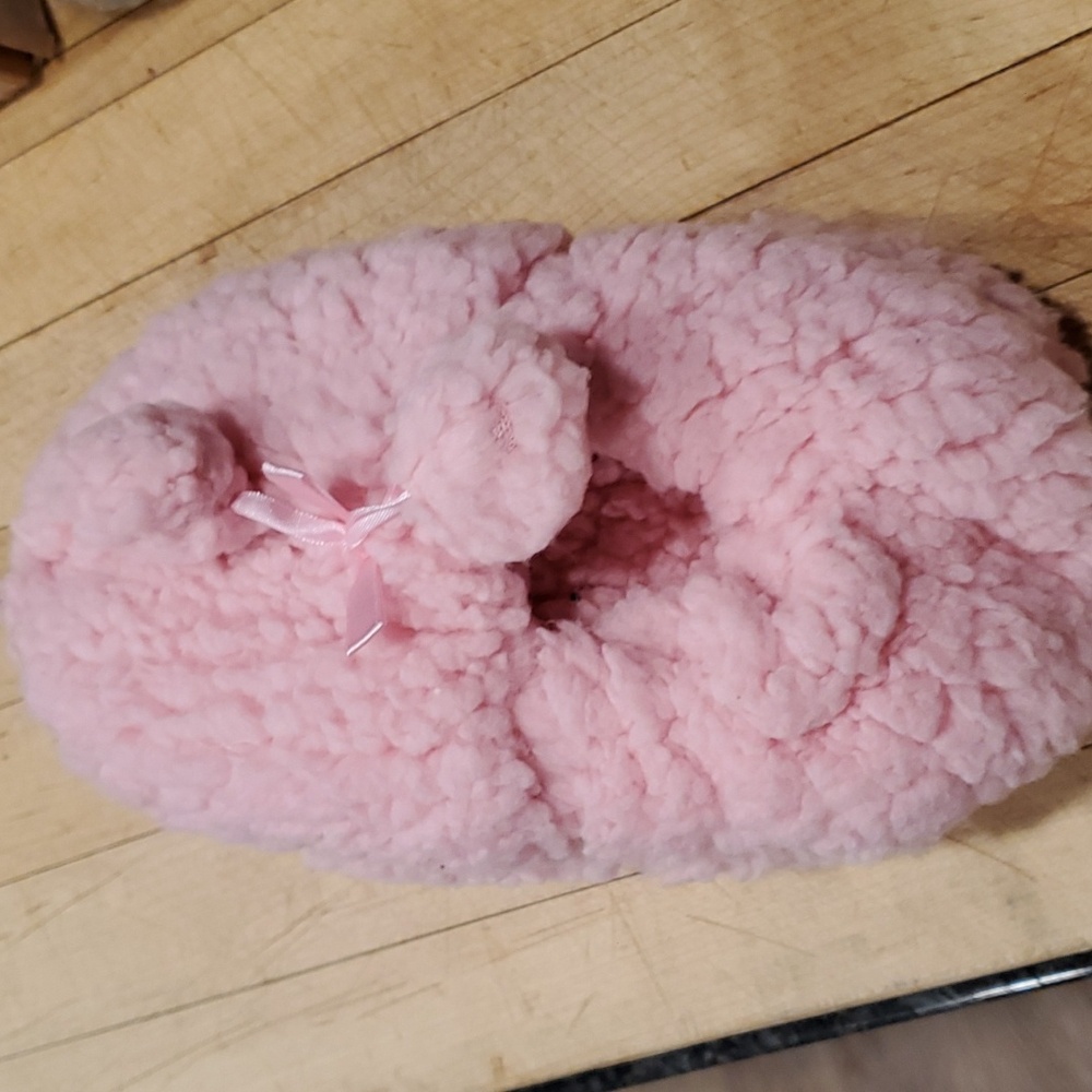 Pink gripper slippers